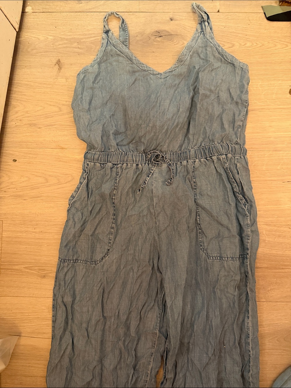 Light Blue Denim One-Piece Jumpsuit